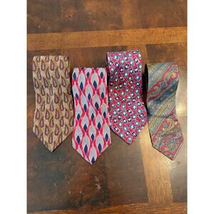 Lot of 4 Preowned Robert Talbott 100% Silk Ties - Made in USA